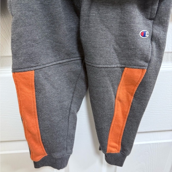 Champion Gray and Orange Sweatsuit Set with White Logo, Size 4 - Picture 5 of 5